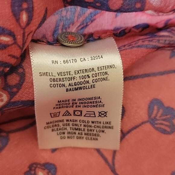 MAEVE | ANTHRO Abella Pink Blue Butterfly Crochet Pintuck Boho Cottage Top 4 - Picture 6 of 9